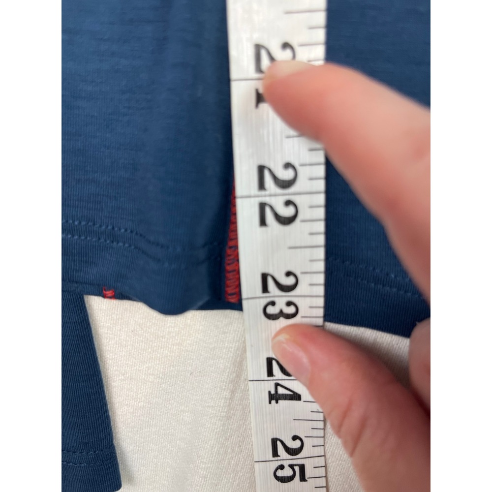 Fabletics Wool Base Layer Half-Zip Top Blue Red Stitching Small TK2150435-1835 - Picture 3 of 6